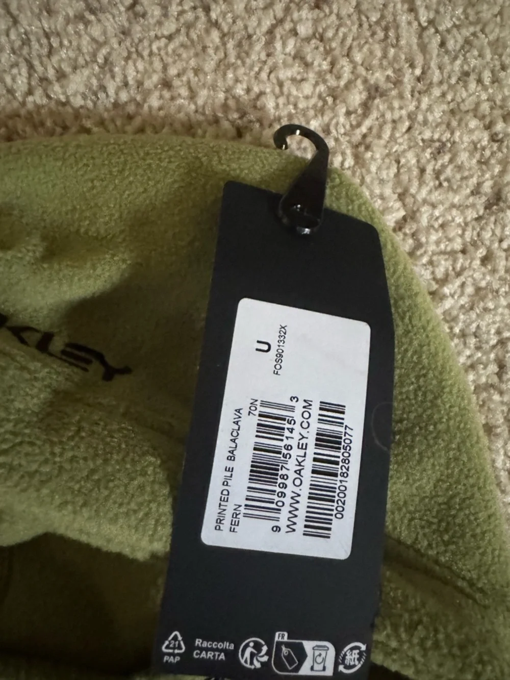 Oakley Printed pile balaclava official color fern unisex